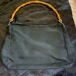 Vintage Gucci bamboo handle small shoulder bag